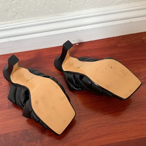 Zara Black Braided High Heel Mules - Picture 3 of 4